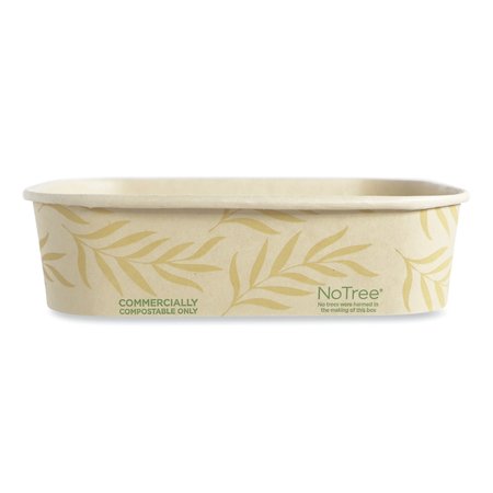WORLD CENTRIC No Tree Rectangular Containers, 16 oz, 4.7 x 6.8 x 1.6, Natural, Sugarcane, 300PK CT-NT-16